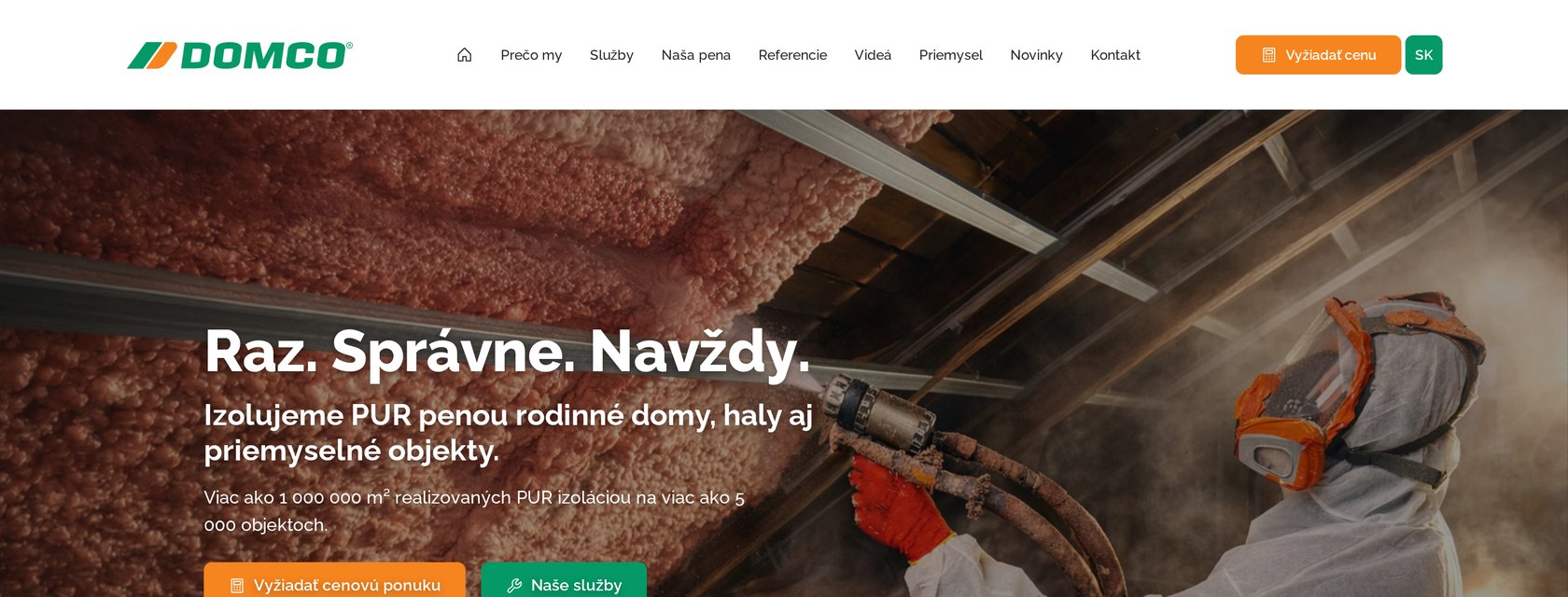 DOMCO website — spray PUR insulation